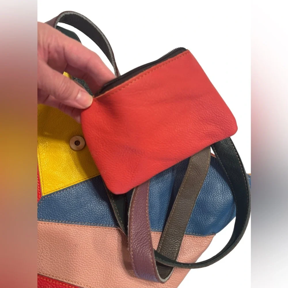 Amerileather Patchwork boho stud hippie leather purse - Picture 6 of 16